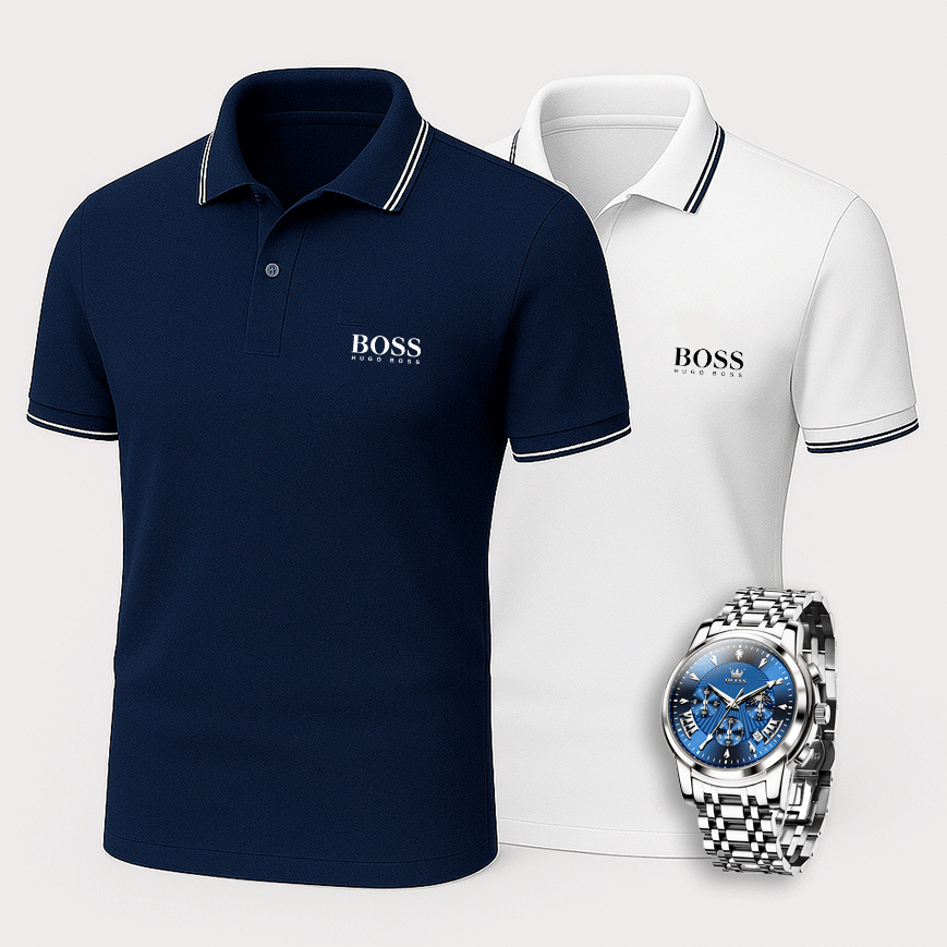 [Buy 2 Pay 1] Hugo Boss Premiere Polo Shirts + Exclusive Watch